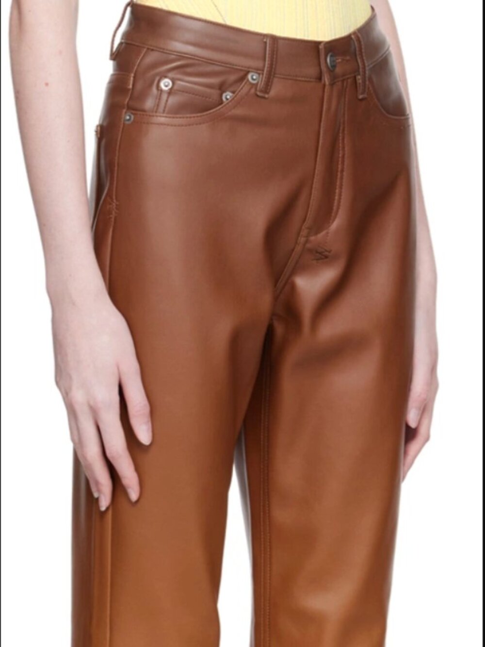 Gradient Slim‑Fit Faux Leather Trousers Size [28]